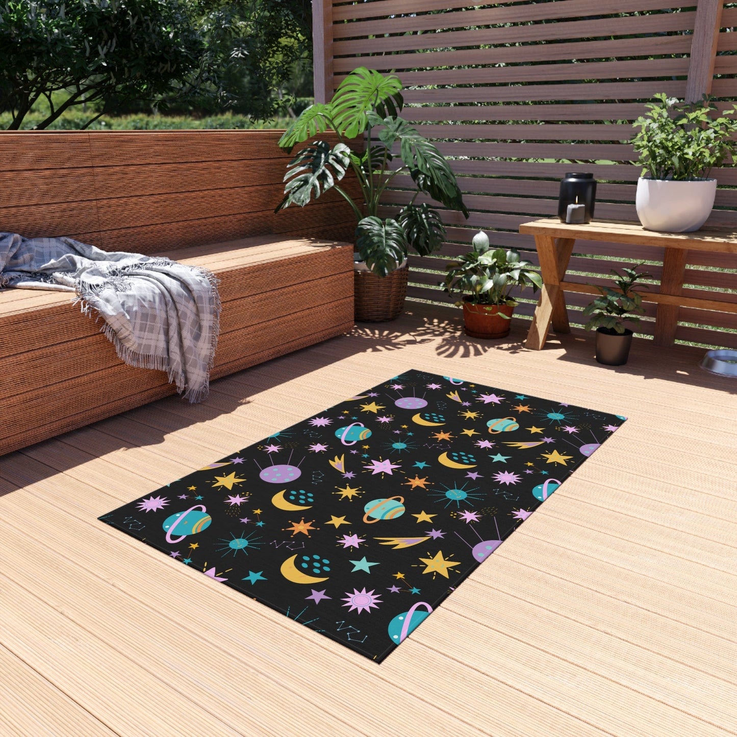 Cute Space Playroom Rug