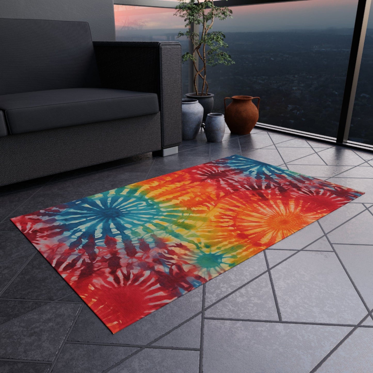 Colorful Tie Dye Rug