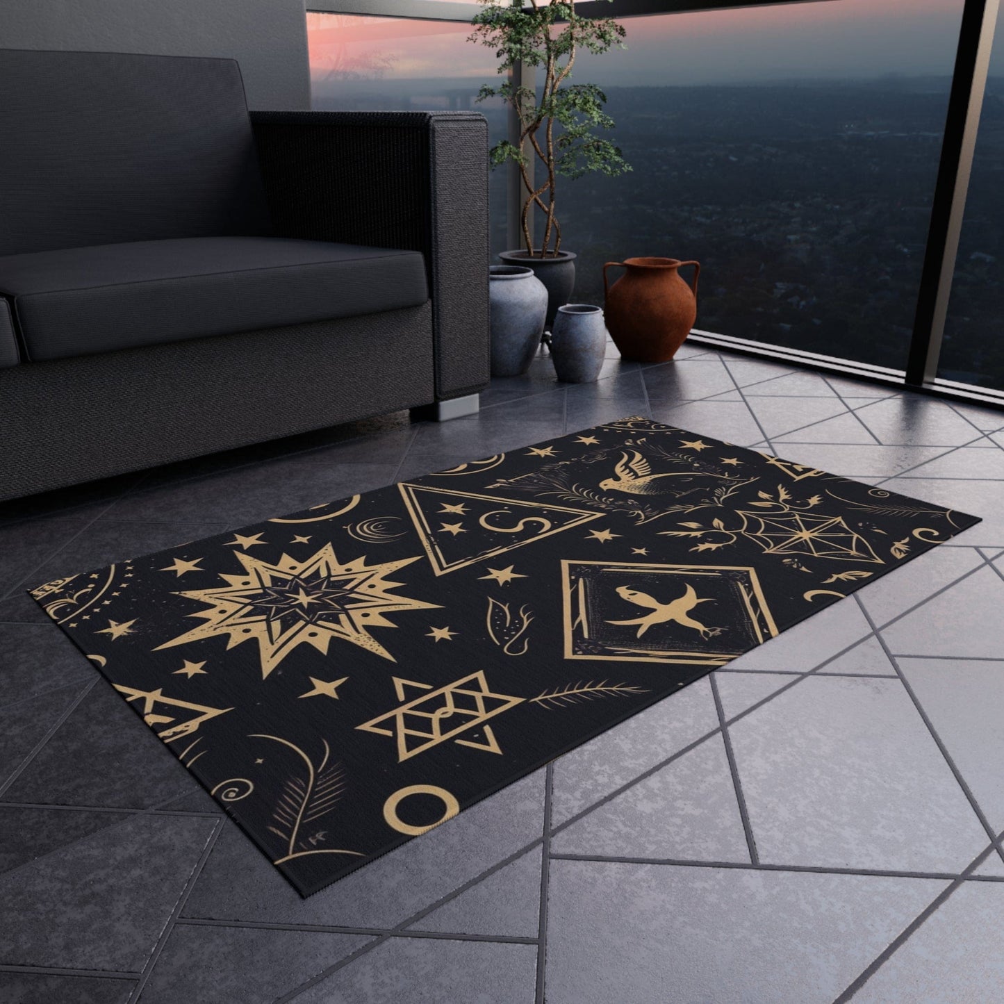 Navy Blue Celestial Rug