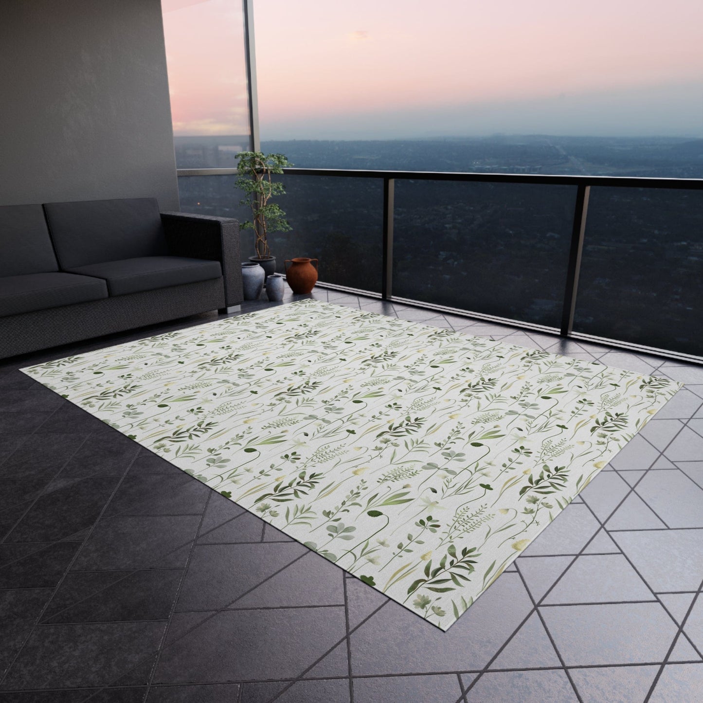 Green Wildflower Rug