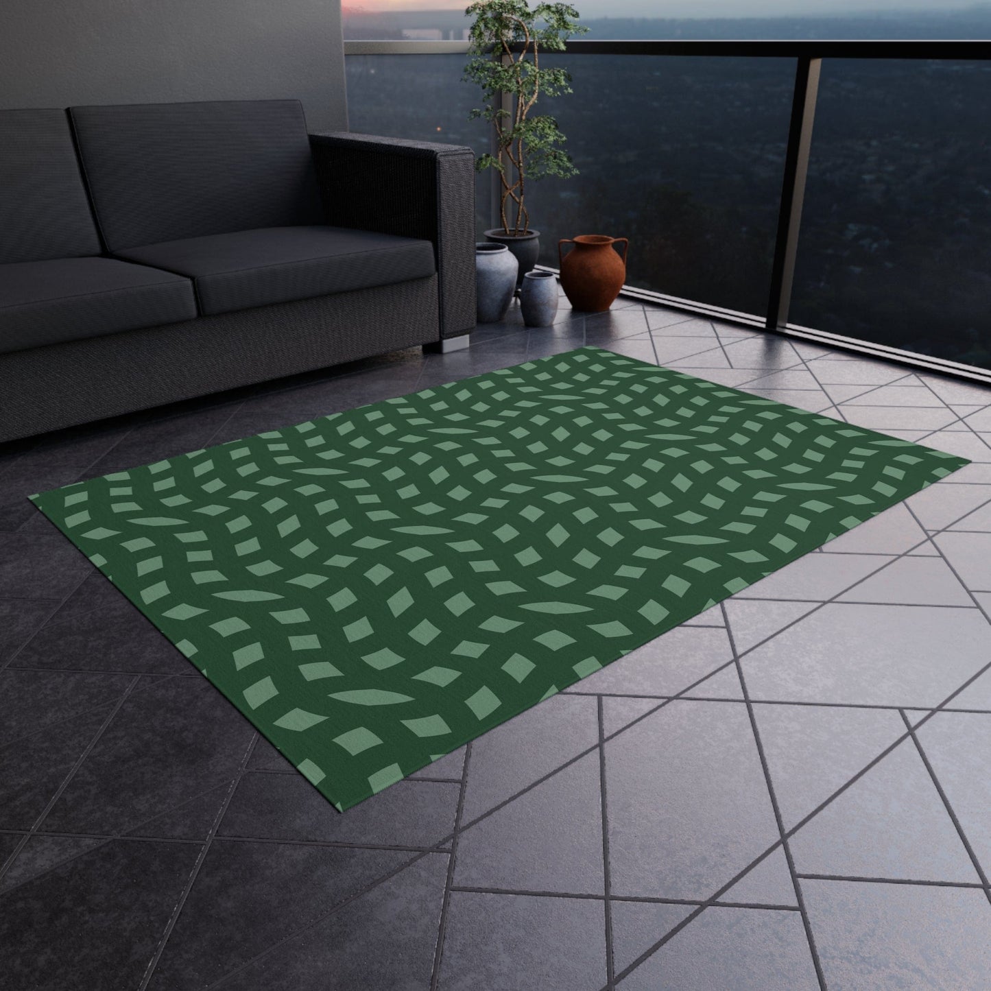 Green Retro Rug