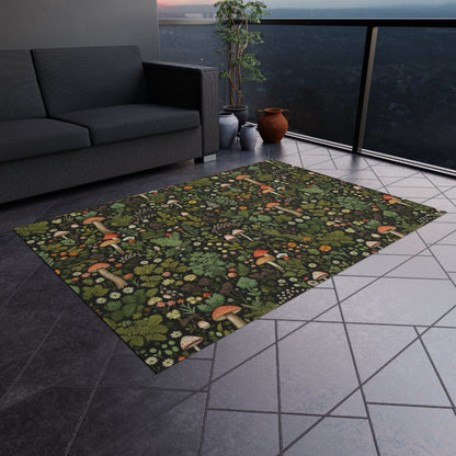 Dark Cottagecore Mushroom Rug