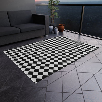 Black Checkered Rug