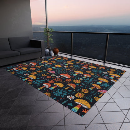 Colorful Mushroom Rug