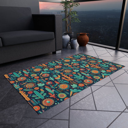 Colorful Southwestern Cactus Rug