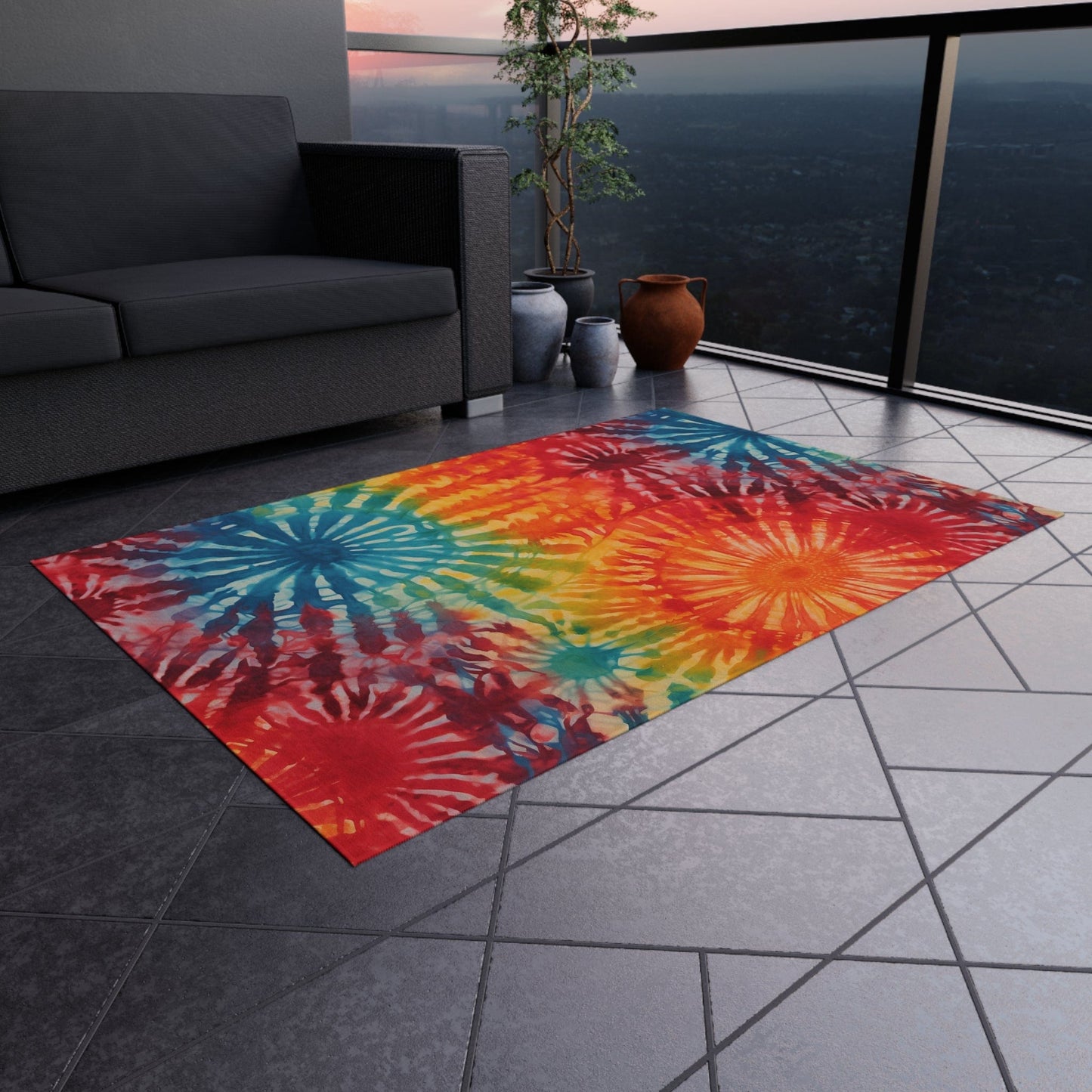 Colorful Tie Dye Rug