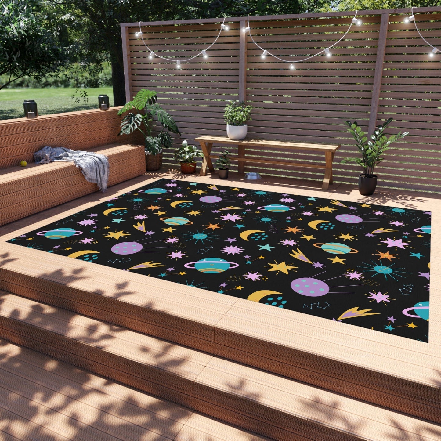 Cute Space Playroom Rug