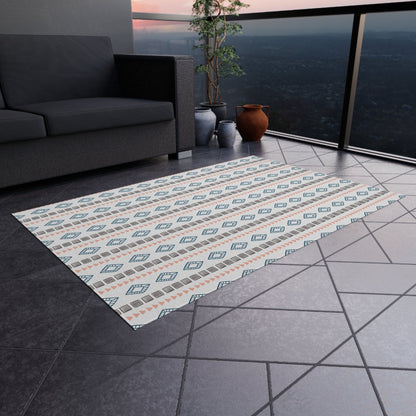 White Geometric Rug