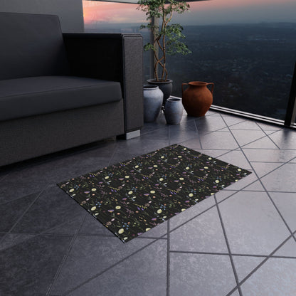 Colorful Dark Wildflower Rug