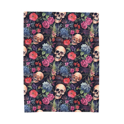 Skulls and Flowers Throw Blanket