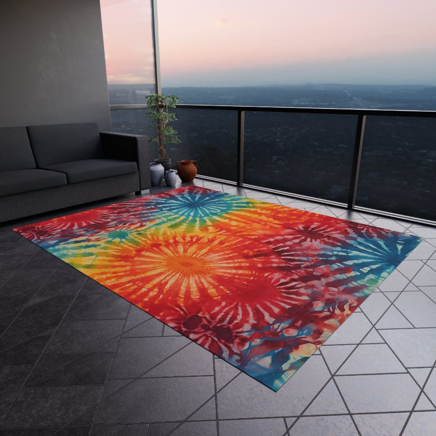 Colorful Tie Dye Rug