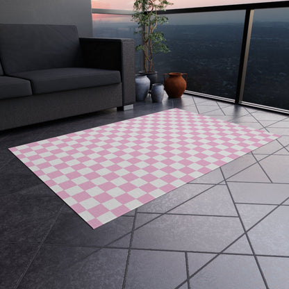 Pink Checkered Rug