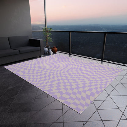 Groovy Purple Checkered Rug