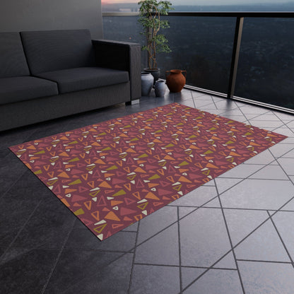 Maroon Geometric Rug