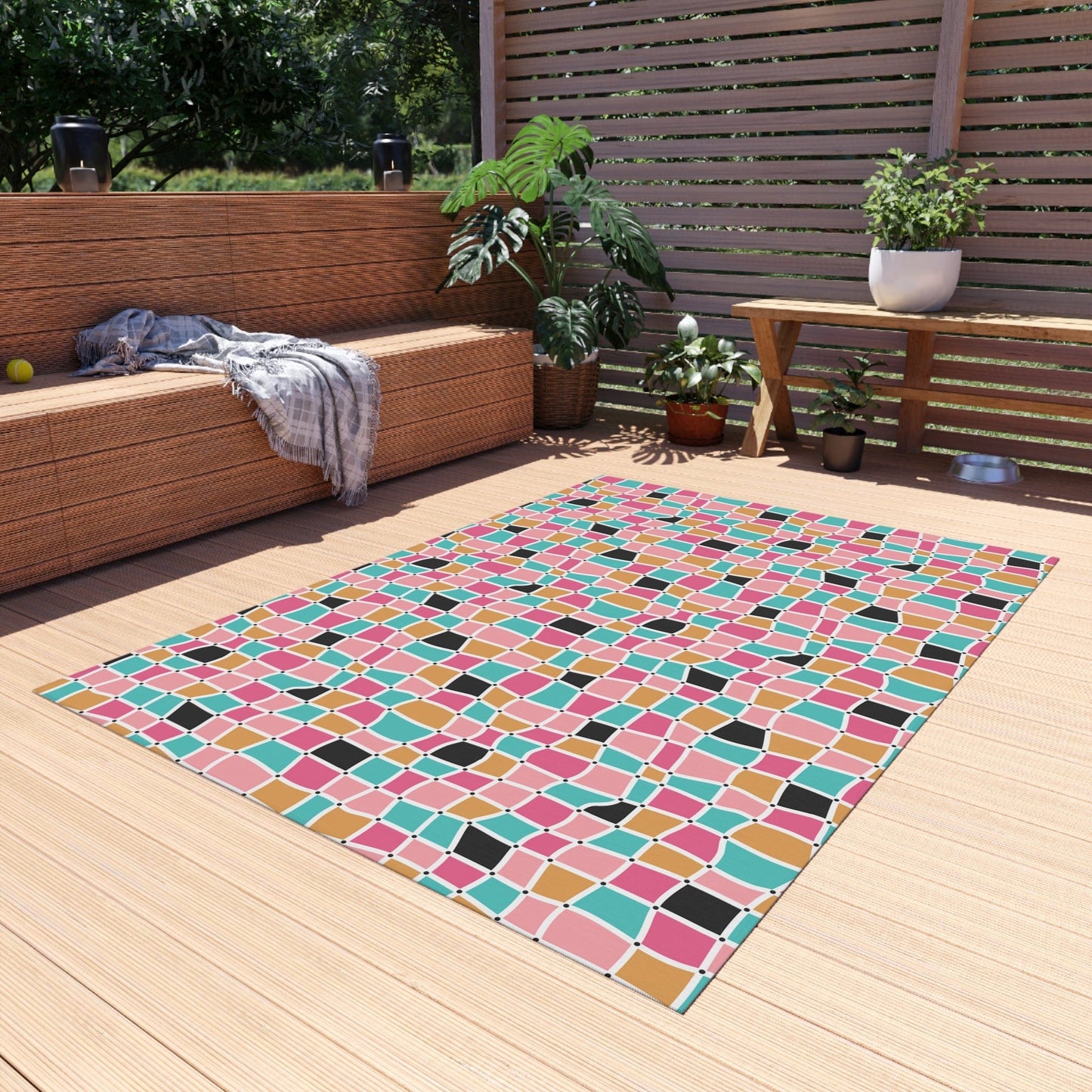 Retro Colorful Mosaic Rug