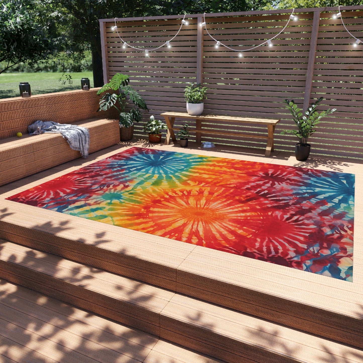 Colorful Tie Dye Rug