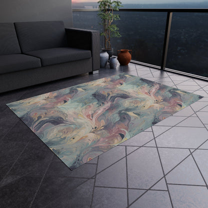 Cute Blue Abstract Rug