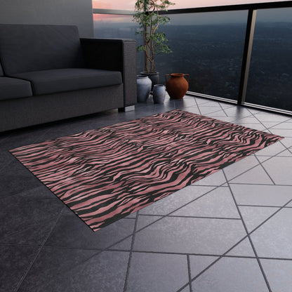 Pink Tiger Print Rug