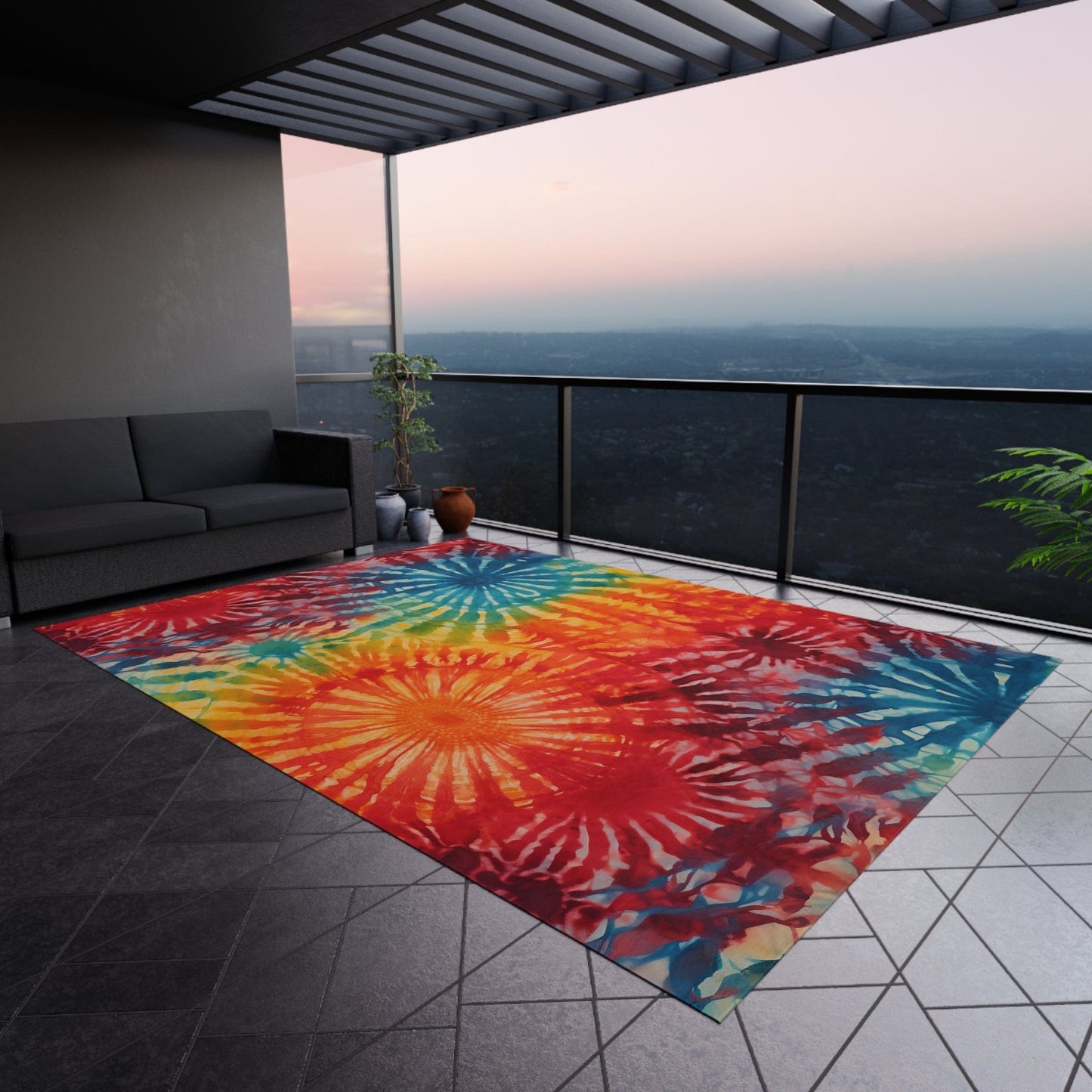 Colorful Tie Dye Rug