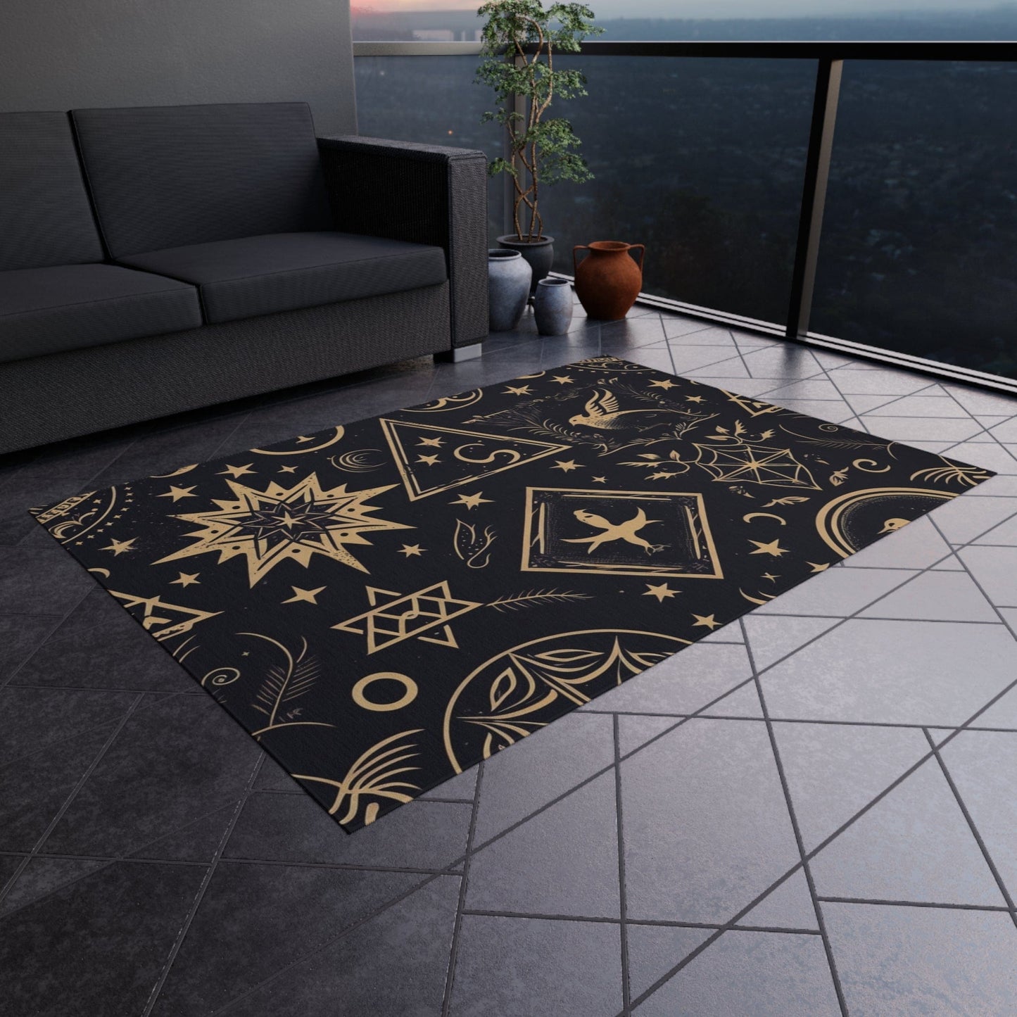 Navy Blue Celestial Rug