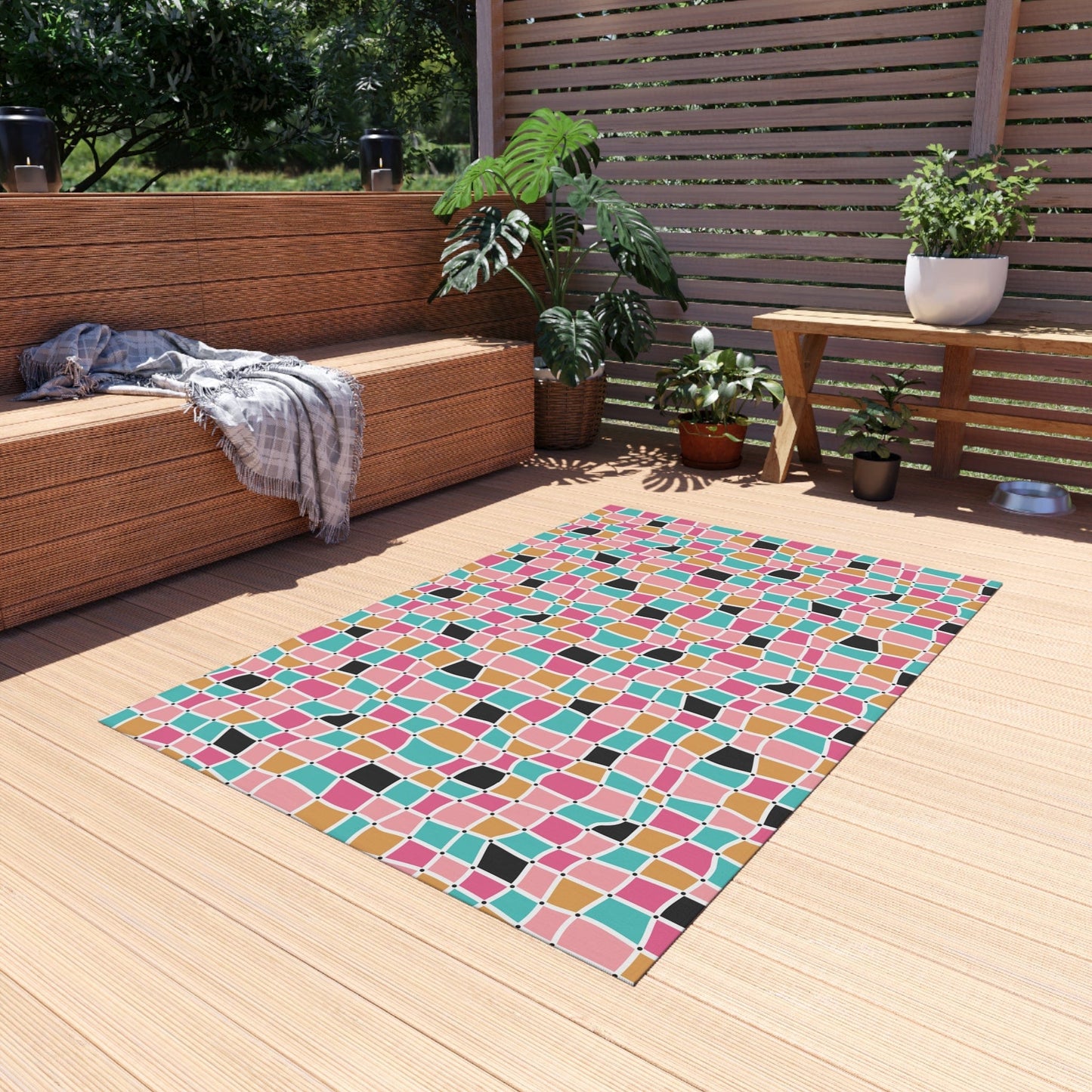 Retro Colorful Mosaic Rug