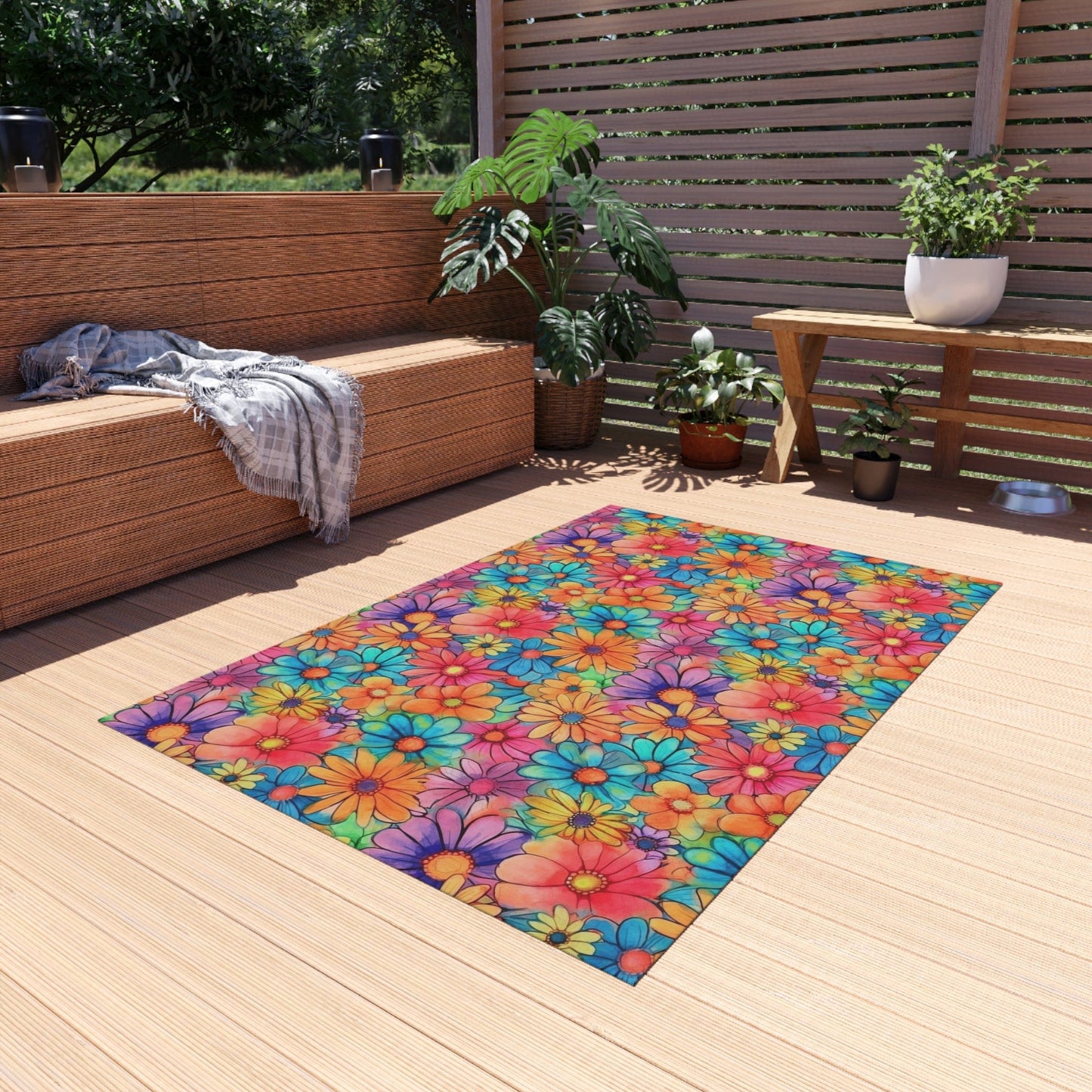 Colorful Flower Rug