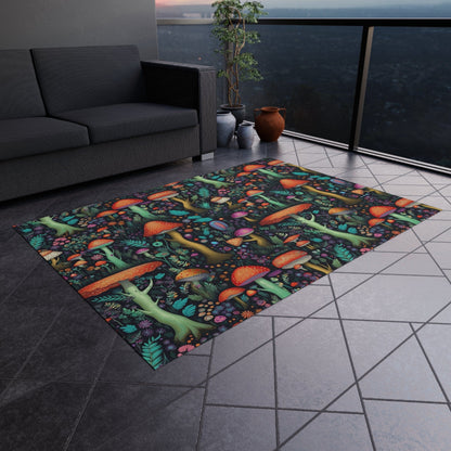 Trippy Mushroom Rug