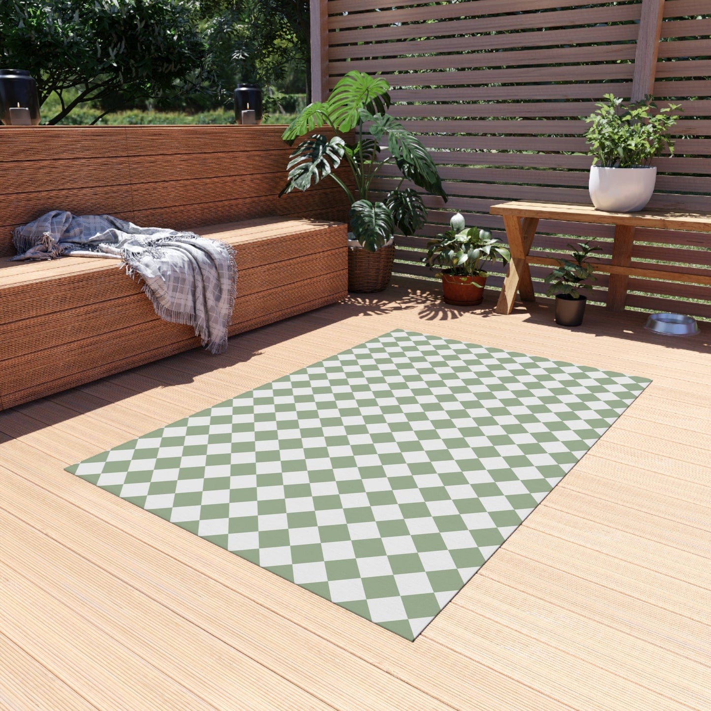 Green Checkered Rug