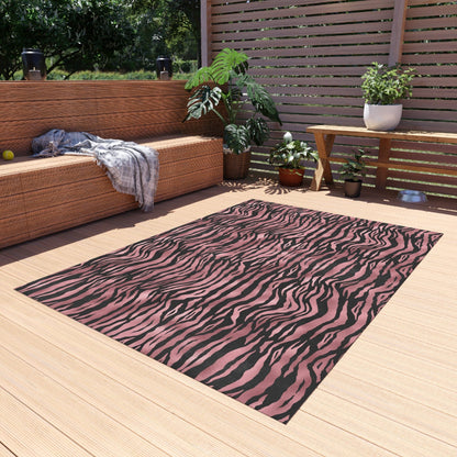 Pink Tiger Print Rug