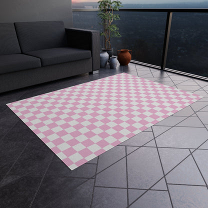 Pink Checkered Rug