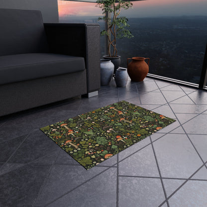 Dark Cottagecore Mushroom Rug