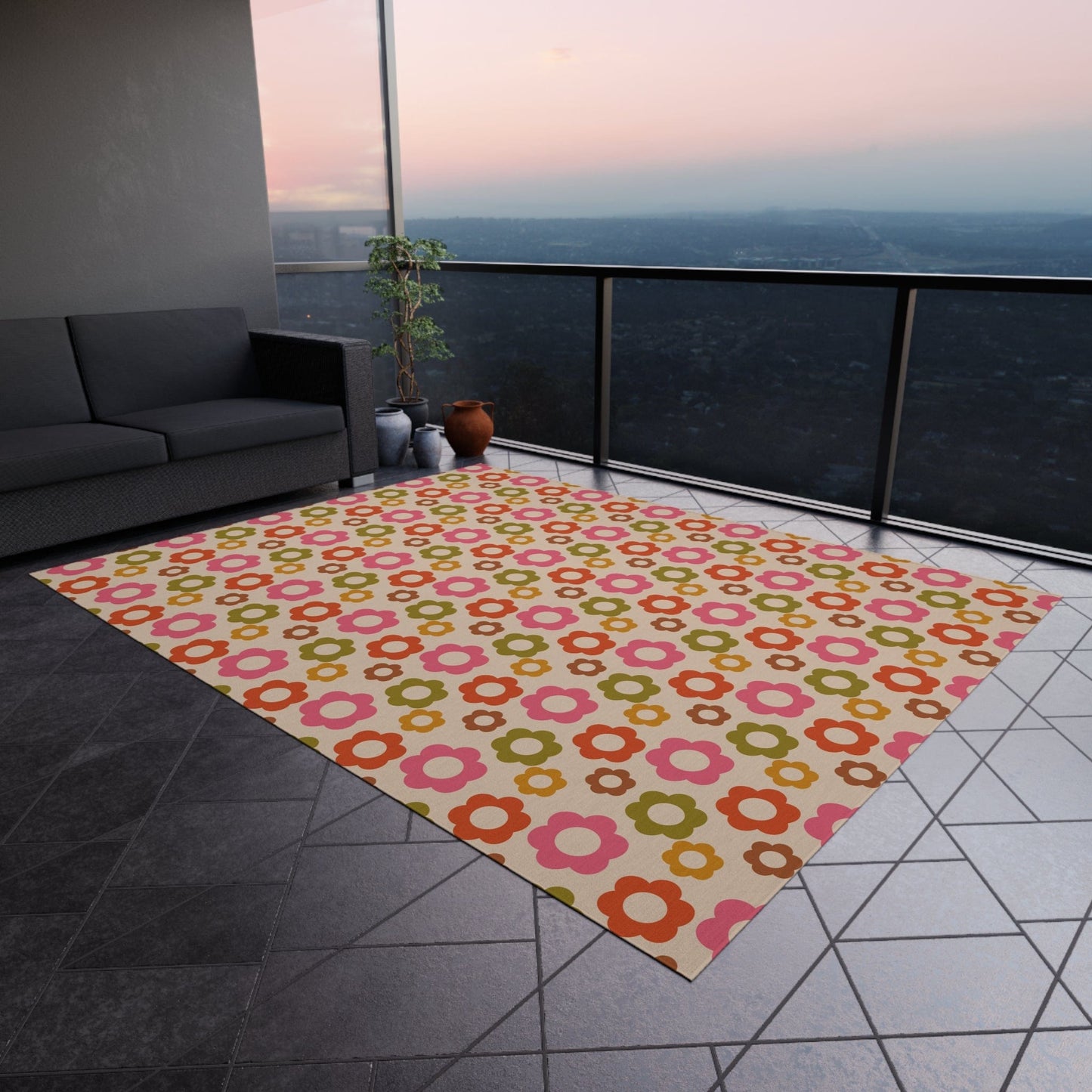 Retro Flower Rug