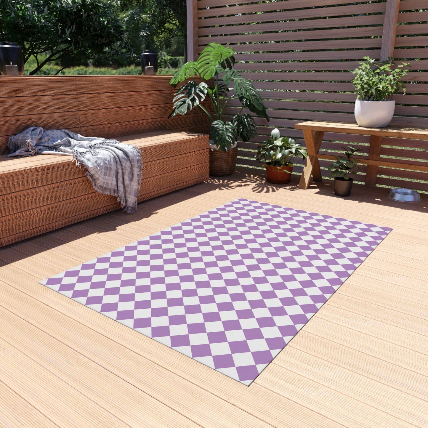 Purple Checkered Rug