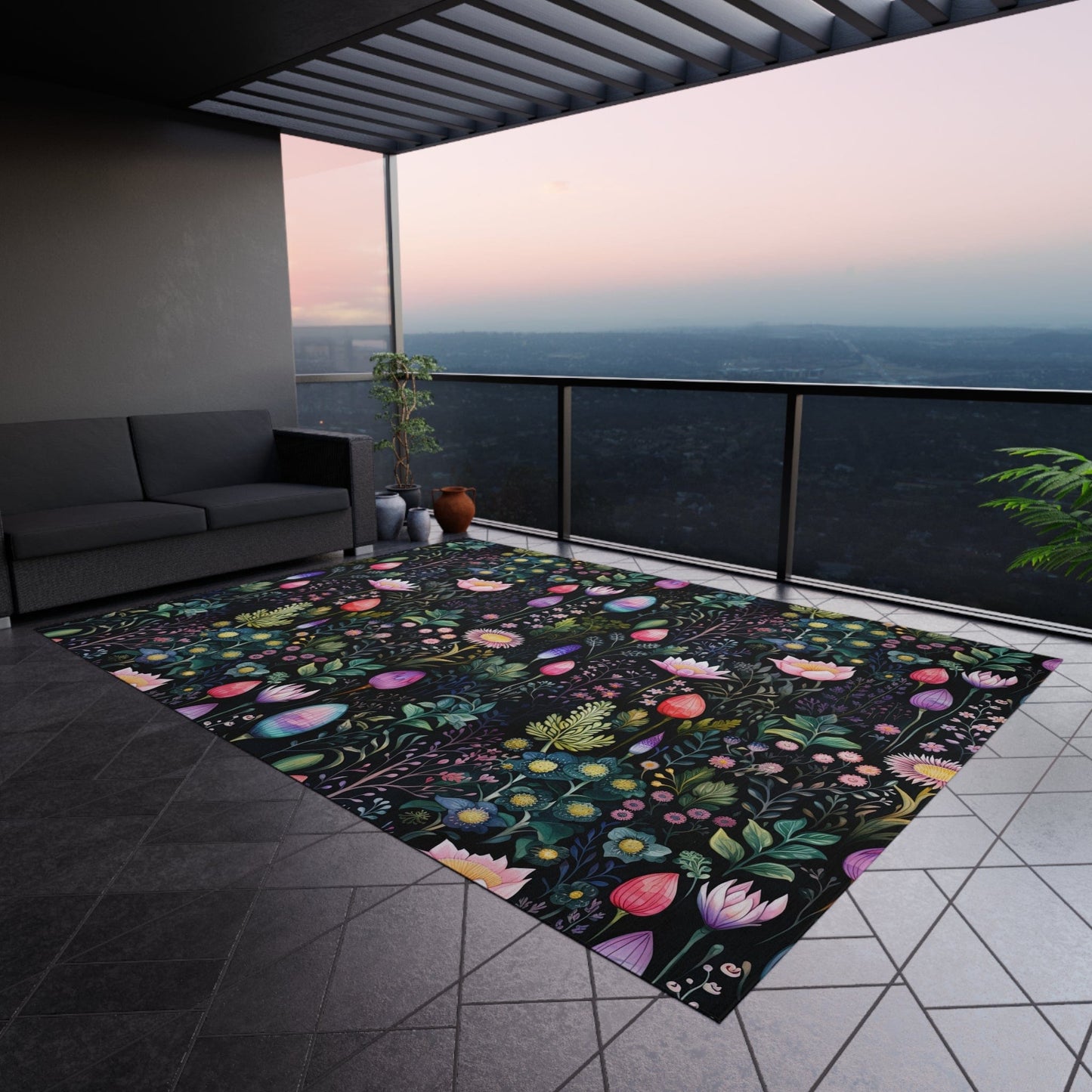 Abstract Wildflower Rug