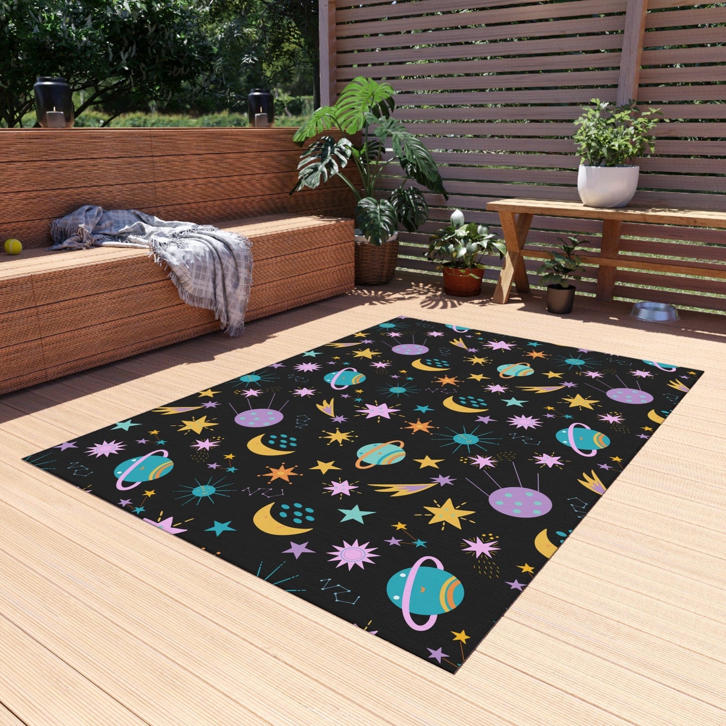 Cute Space Playroom Rug