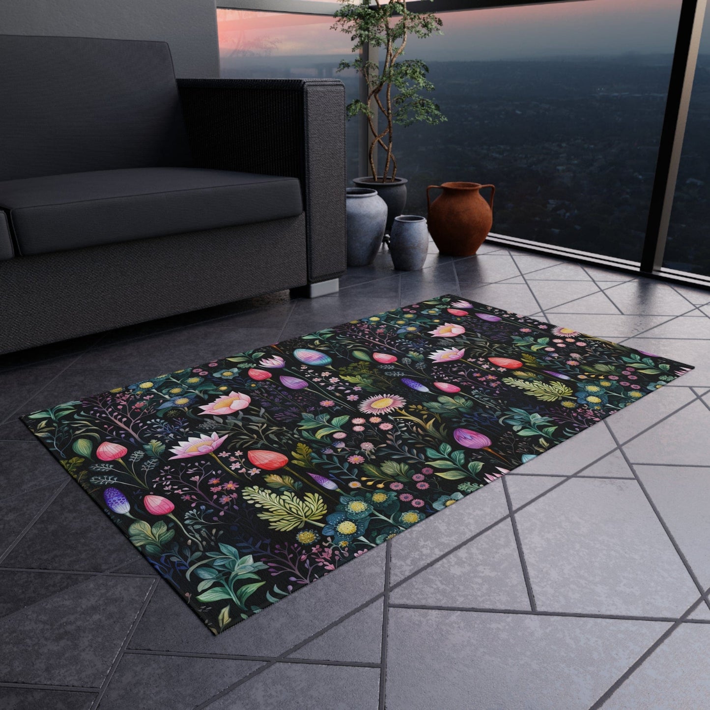 Abstract Wildflower Rug