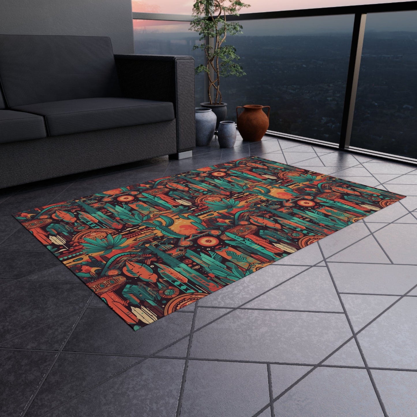 Southwestern Cactus Rug