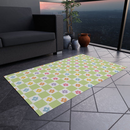 Colorful Retro Flower Rug