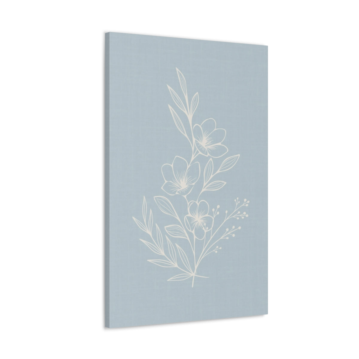 Cream and Blue Floral Wall Art