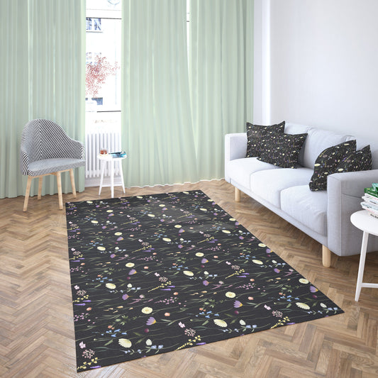 Colorful Dark Wildflower Rug