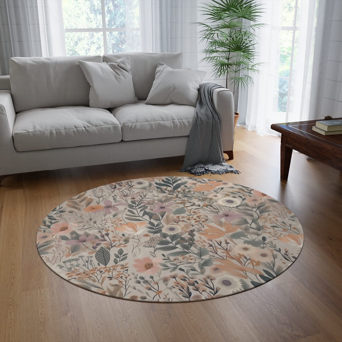 Whimsical Boho Flower Rug