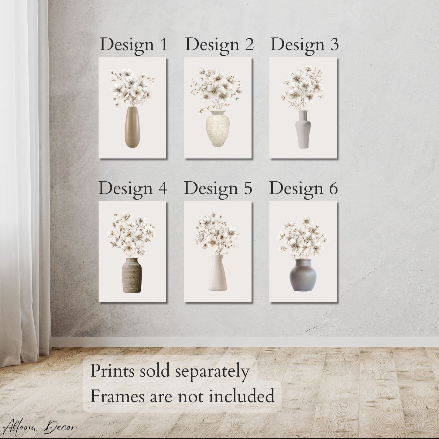 White Rustic Flower Wall Art