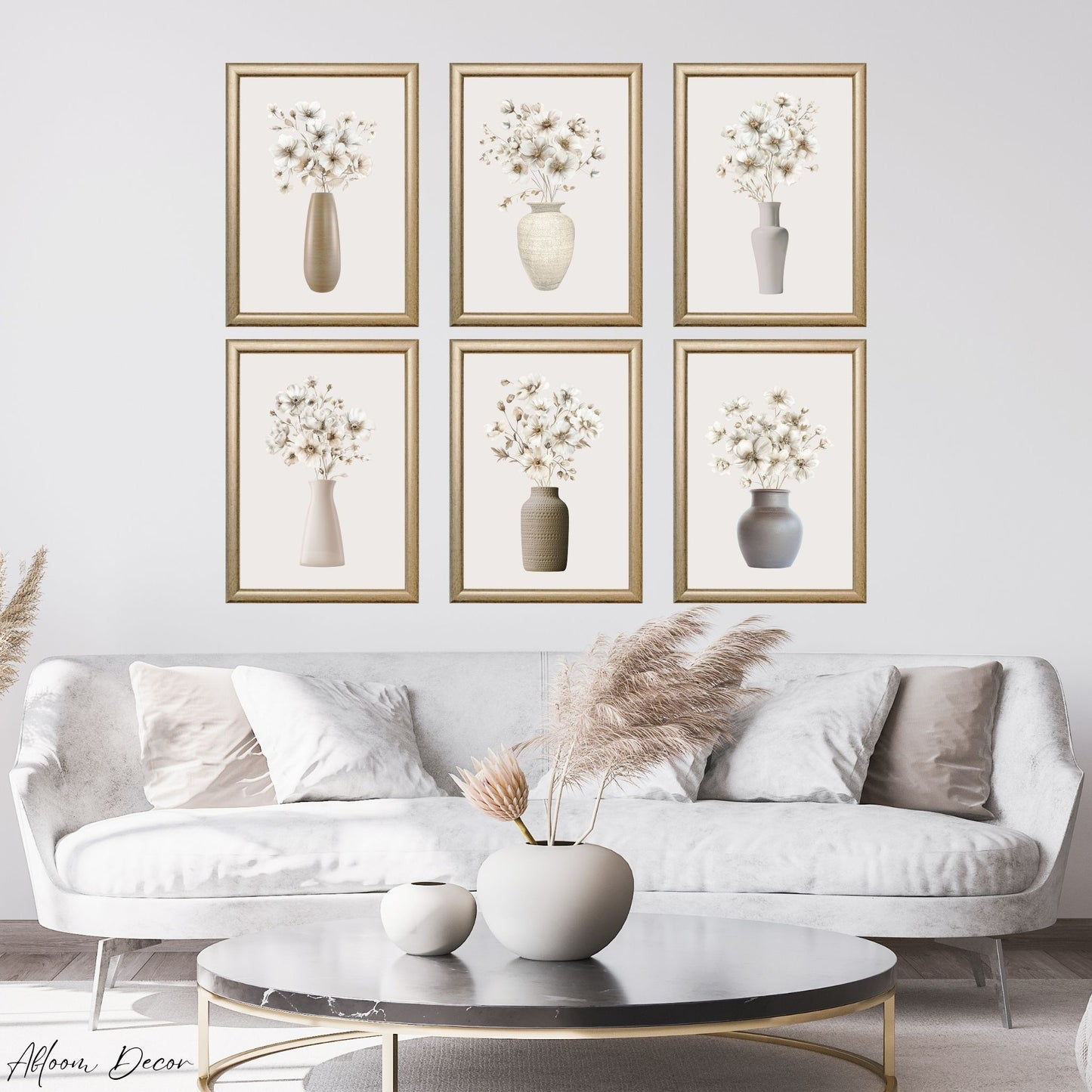 White Rustic Flower Wall Art