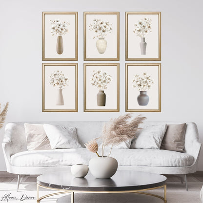 White Rustic Flower Wall Art