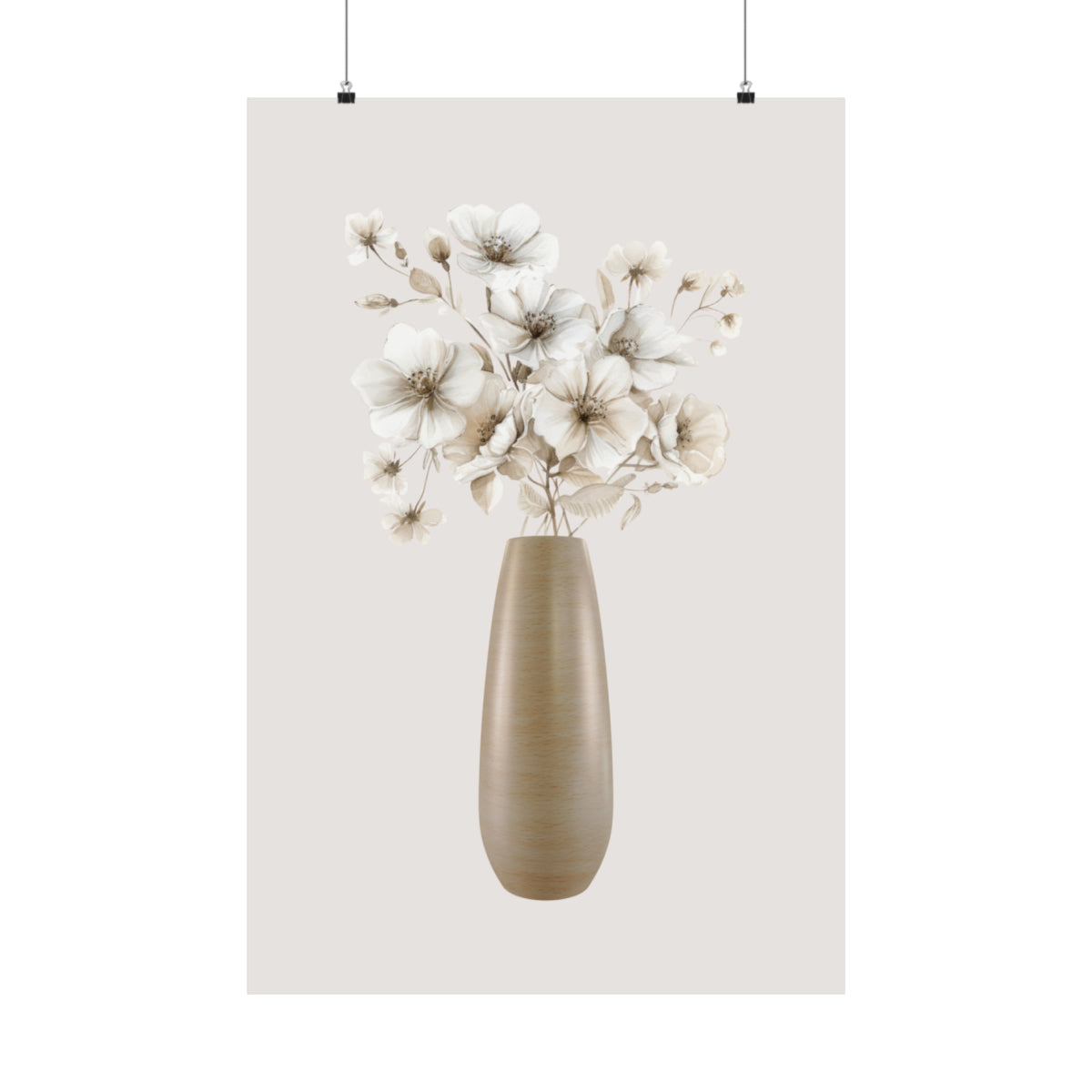 White Rustic Flower Wall Art