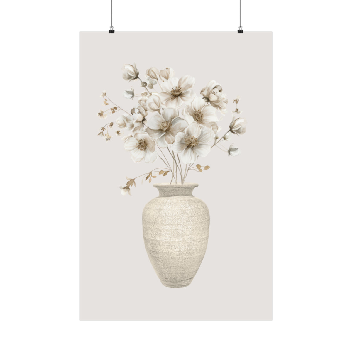 White Rustic Flower Wall Art