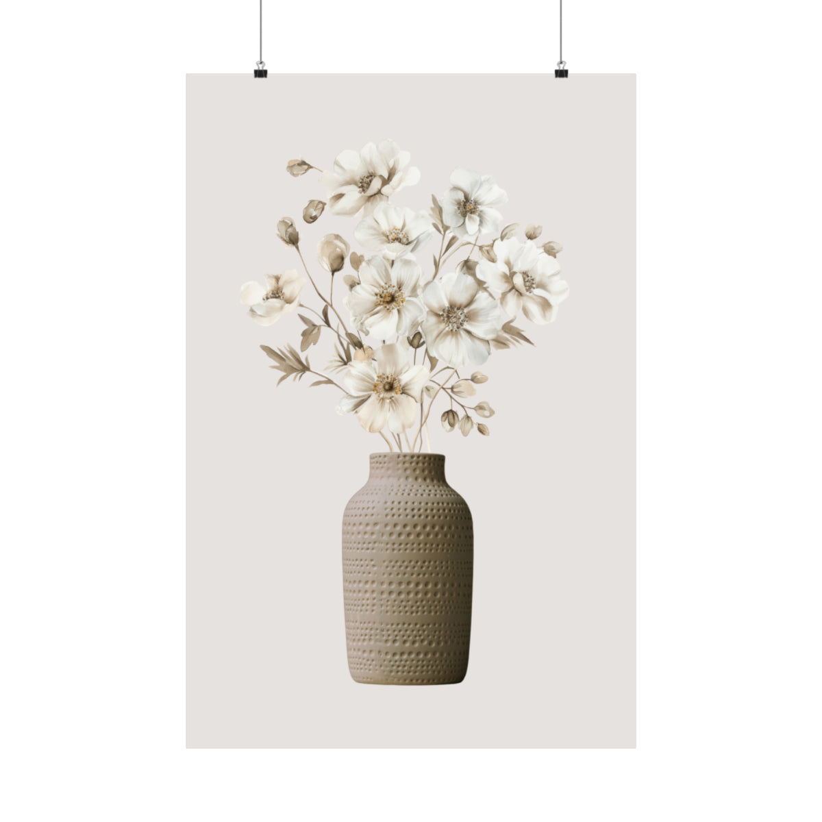 White Rustic Flower Wall Art