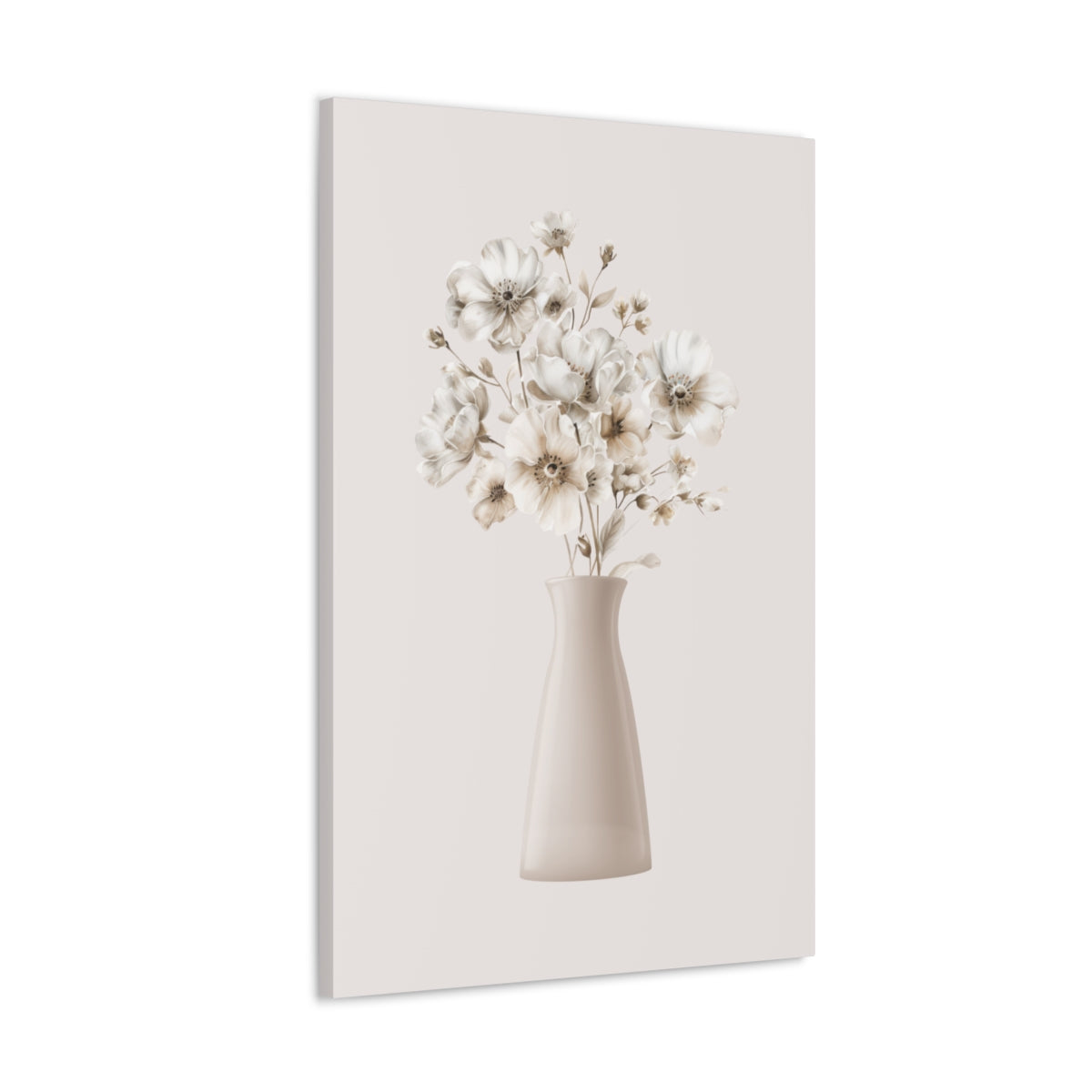 White Rustic Flower Wall Art