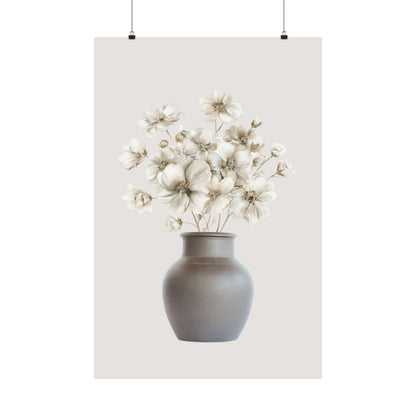 White Rustic Flower Wall Art