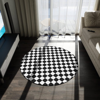 Black Checkered Rug